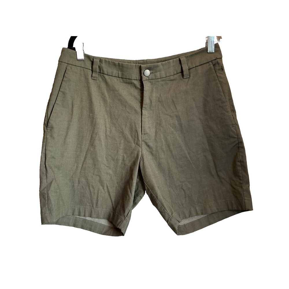 Lululemon Commission Short Qwick Oxford 9" Inseam Mens Golf Shorts Size 32 Green